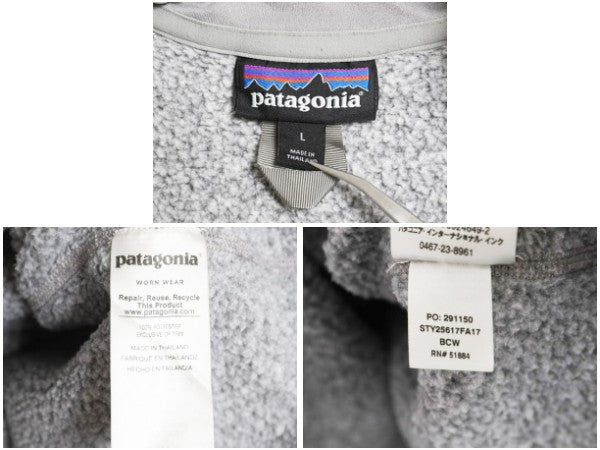 パタゴニア ベターセーター ハーフジップ レディース L 17年製 アウトドア 裏起毛 セーター フリース プルオーバー ジャケット ブルゾン 灰