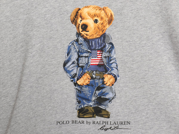 ポロベア ポロ ラルフローレン プリント 半袖 Tシャツ メンズ レディース M 小さめ キャラクター コットン カットソー シングルステッチ 灰