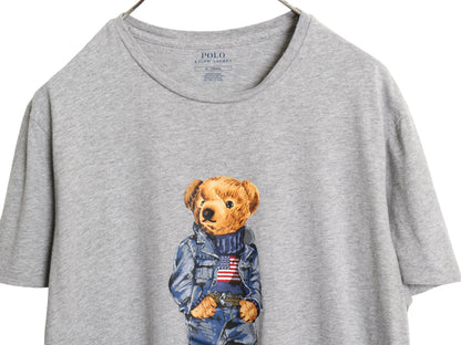 ポロベア ポロ ラルフローレン プリント 半袖 Tシャツ メンズ レディース M 小さめ キャラクター コットン カットソー シングルステッチ 灰