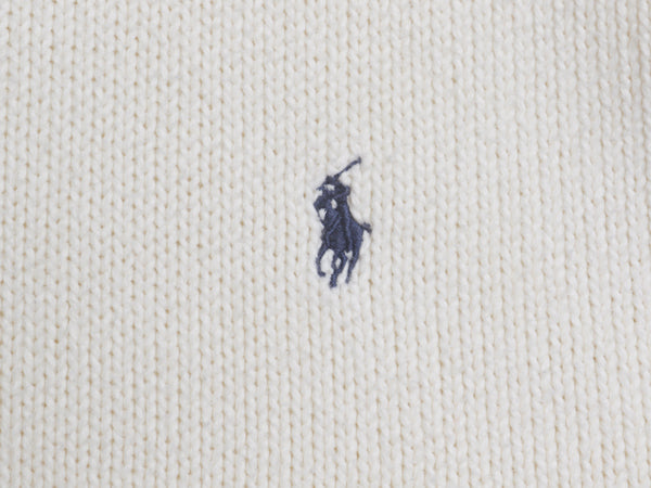 90s ポロ ラルフローレン コットン ニット セーター メンズ XL / オールド 長袖ニット ワンポイント クルーネック シンプル 大きいサイズ