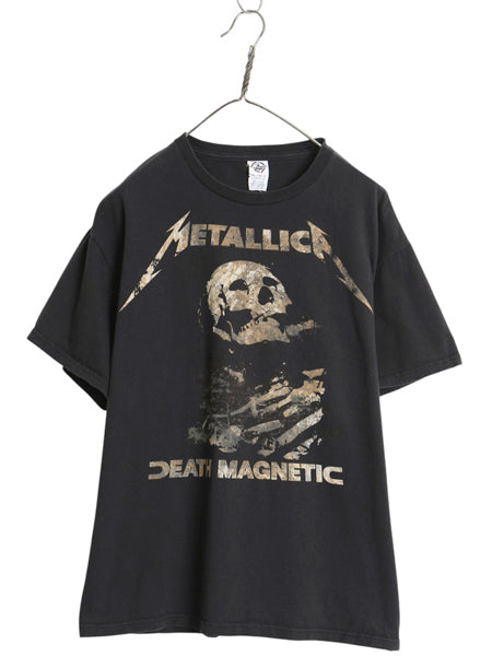 メタリカ ツアー 両面 プリント Tシャツ メンズ L / スカル バンド ロック メタル グラフィック イラスト アート ヘビーウェイト 黒 髑髏