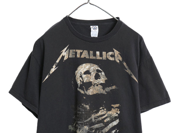 メタリカ ツアー 両面 プリント Tシャツ メンズ L / スカル バンド ロック メタル グラフィック イラスト アート ヘビーウェイト 黒 髑髏