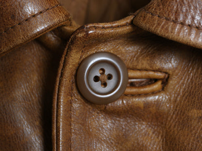 00s オールド ギャップ 本革 レザー カーコート メンズ L / 古着 革ジャン ジャケット ハーフ コート 中綿 キルティング ライナー付き 茶