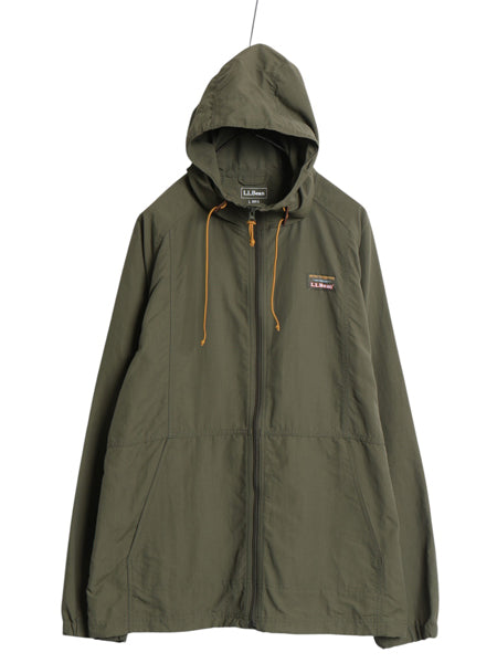 エルエルビーン ナイロン パーカー ジャケット メンズ L / 古着 フルジップ マンパ ハイネック ブルゾン ジャンパー ウィンドブレーカー 緑