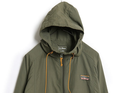 エルエルビーン ナイロン パーカー ジャケット メンズ L / 古着 フルジップ マンパ ハイネック ブルゾン ジャンパー ウィンドブレーカー 緑
