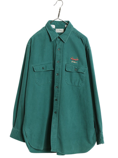 90s USA製 エルエルビーン シャモア クロス 長袖 シャツ メンズ XL オールド ネルシャツ ヘビーウェイト コットン フランネル 大きいサイズ