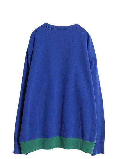 ポロ ラルフローレン ビッグ プリント スウェット メンズ 2XL 古着 ダブルポニー イラスト ロゴ トレーナー 裏起毛 ツートン 大きいサイズ