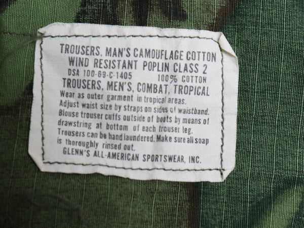 60s ★ 米軍実物 US ARMY ジャングルファティーグ カーゴ パンツ MEDIUM LONG / ヴィンテージ 69年製 ミリタリー ERDL グリーンリーフ カモ