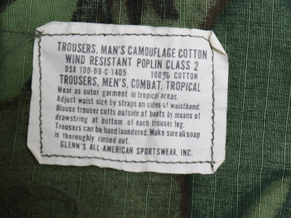 60s ★ 米軍実物 US ARMY ジャングルファティーグ カーゴ パンツ MEDIUM LONG / ヴィンテージ 69年製 ミリタリー ERDL グリーンリーフ カモ