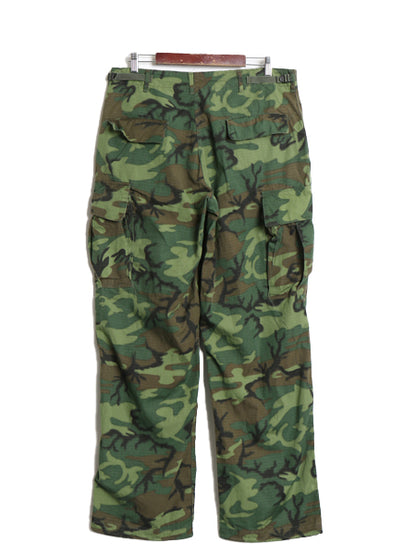 60s ★ 米軍実物 US ARMY ジャングルファティーグ カーゴ パンツ MEDIUM LONG / ヴィンテージ 69年製 ミリタリー ERDL グリーンリーフ カモ