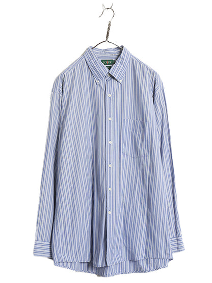 90s ジェイクルー ストライプ 長袖 ボタンダウン シャツ メンズ L / オールド BD コットン 長袖シャツ ワイシャツ カジュアル ポケット付き