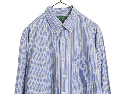 90s ジェイクルー ストライプ 長袖 ボタンダウン シャツ メンズ L / オールド BD コットン 長袖シャツ ワイシャツ カジュアル ポケット付き