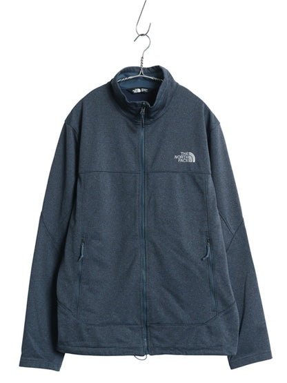 US企画 ノースフェイス ソフトシェル ジャケット メンズ L 古着 アウトドア フルジップ 裏 フリース ストレッチ ジャンパー ブルゾン 防風