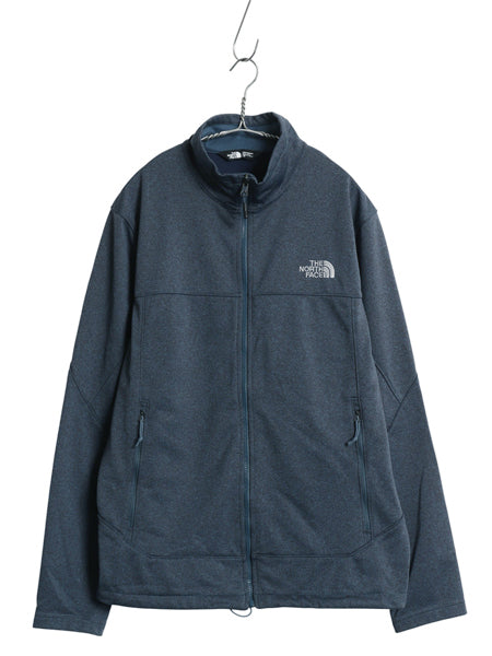 US企画 ノースフェイス ソフトシェル ジャケット メンズ L 古着 アウトドア フルジップ 裏 フリース ストレッチ ジャンパー ブルゾン 防風