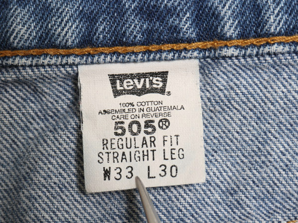 90s リーバイス 505 デニム パンツ メンズ 33 30 / オールド スリム テーパード ストレート ジーンズ ジーパン ヒゲ ダメージ クラッシュ