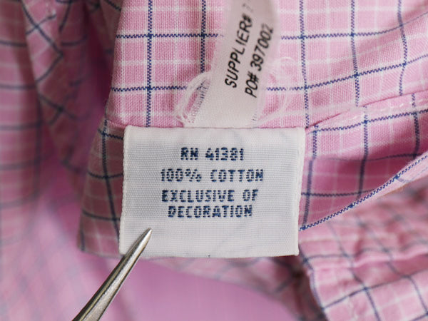 ラルフローレン チェック 長袖 ボタンダウン シャツ メンズ L / 古着 ポロ CUSTOM FIT コットン ワンポイント ポニー ピンク マルチカラー