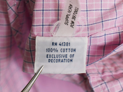 ラルフローレン チェック 長袖 ボタンダウン シャツ メンズ L / 古着 ポロ CUSTOM FIT コットン ワンポイント ポニー ピンク マルチカラー