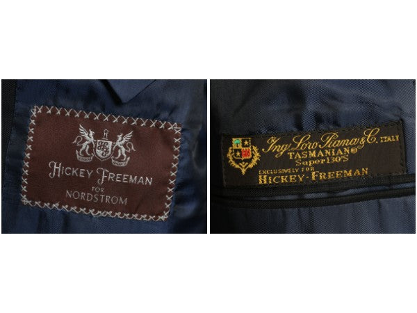 USA製 ヒッキーフリーマン ロロピアーナ テーラード ジャケット メンズ L 程/ 古着 スーツ ブレザー サマー ウール 紺ブレ 素材 きれいめ