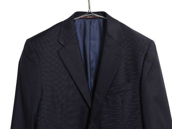 USA製 ヒッキーフリーマン ロロピアーナ テーラード ジャケット メンズ L 程/ 古着 スーツ ブレザー サマー ウール 紺ブレ 素材 きれいめ