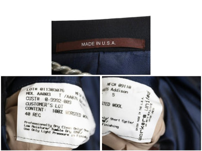 USA製 ヒッキーフリーマン ロロピアーナ テーラード ジャケット メンズ L 程/ 古着 スーツ ブレザー サマー ウール 紺ブレ 素材 きれいめ