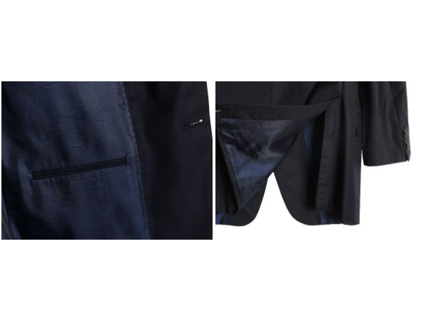 USA製 ヒッキーフリーマン ロロピアーナ テーラード ジャケット メンズ L 程/ 古着 スーツ ブレザー サマー ウール 紺ブレ 素材 きれいめ