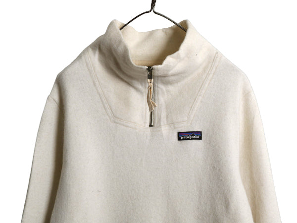 パタゴニア ウーリー フリース プルオーバー レディース M 古着 19年製 ウール オーガニック コットン ジャケット ハーフジップ ハイネック