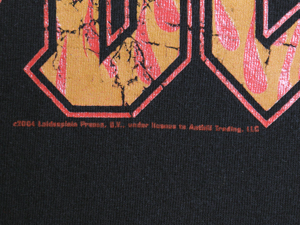 00s AC/DC プリント 半袖 Tシャツ メンズ XL / オールド ファイヤー イラスト グラフィック バンド ロック ヘビーウェイト 大きいサイズ 黒