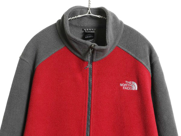 US企画 ノースフェイス  フルジップ フリース ジャケット メンズ L / 古着 FLASHDRY ジャンパー ブルゾン アウトドア ツートン ハイネック