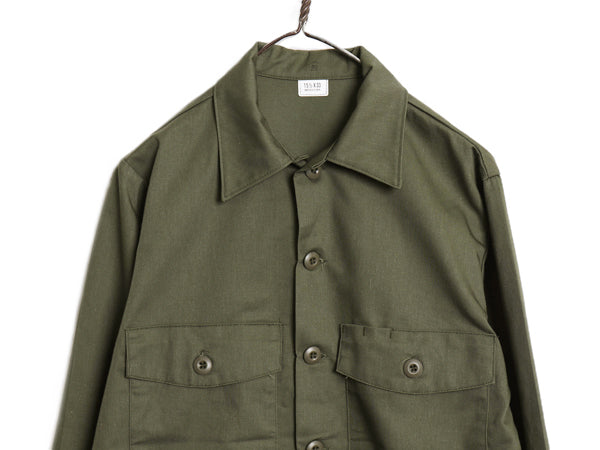 デッドストック 80s 米軍実物 US ARMY ユーティリティ シャツ M / 87年製 ヴィンテージ ミリタリー 軍物 OG507 長袖シャツ オリーブ カーキ