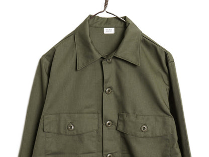 デッドストック 80s 米軍実物 US ARMY ユーティリティ シャツ M / 87年製 ヴィンテージ ミリタリー 軍物 OG507 長袖シャツ オリーブ カーキ