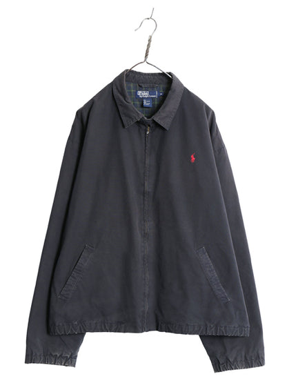 90s ポロ ラルフローレン スイングトップ ジャケット メンズ XL / オールド ブルゾン コットン フランネル チェック ライナー 大きいサイズ