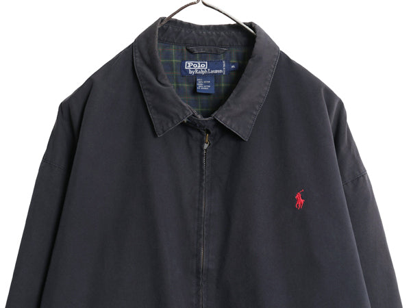 90s ポロ ラルフローレン スイングトップ ジャケット メンズ XL / オールド ブルゾン コットン フランネル チェック ライナー 大きいサイズ