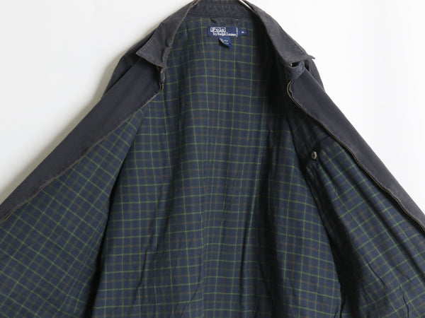 90s ポロ ラルフローレン スイングトップ ジャケット メンズ XL / オールド ブルゾン コットン フランネル チェック ライナー 大きいサイズ