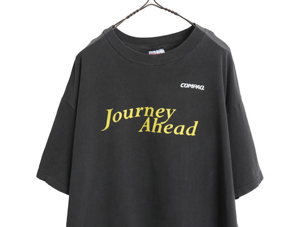 90s USA製 ★ COMPAQ アート イラスト プリント Tシャツ メンズ XL / オールド 当時物 企業物 コンピューター テック シングルステッチ 黒