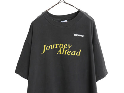 90s USA製 ★ COMPAQ アート イラスト プリント Tシャツ メンズ XL / オールド 当時物 企業物 コンピューター テック シングルステッチ 黒