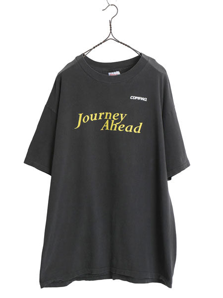 90s USA製 ★ COMPAQ アート イラスト プリント Tシャツ メンズ XL / オールド 当時物 企業物 コンピューター テック シングルステッチ 黒