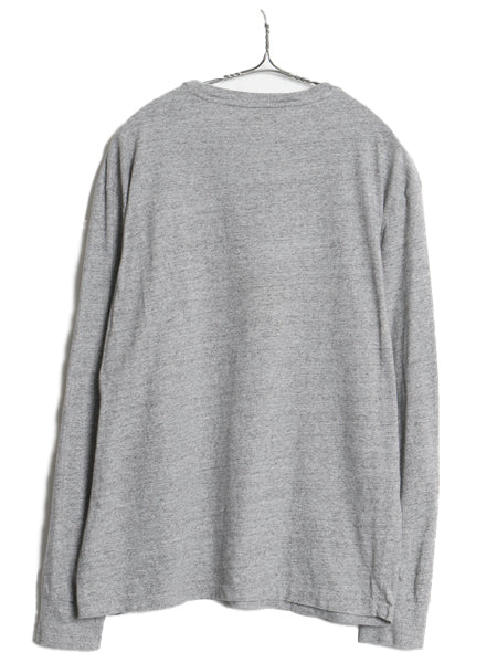 ポロ ラルフローレン 長袖 Tシャツ メンズ M 古着 ロンT ロングスリーブ コットン シングルステッチ ワンポイント カットソー インナー 灰