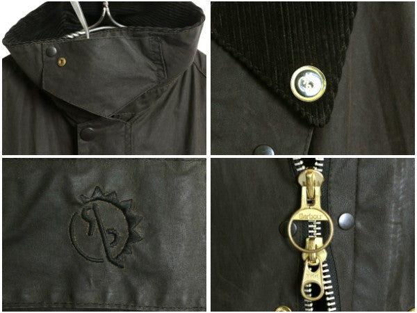 00s イギリス製 ★ バブアー ビデイル オイルド ジャケット メンズ XL 古着 オールド ハーフ コート アウトドア 3ワラント ハンティング 黒