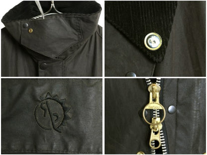 00s イギリス製 ★ バブアー ビデイル オイルド ジャケット メンズ XL 古着 オールド ハーフ コート アウトドア 3ワラント ハンティング 黒