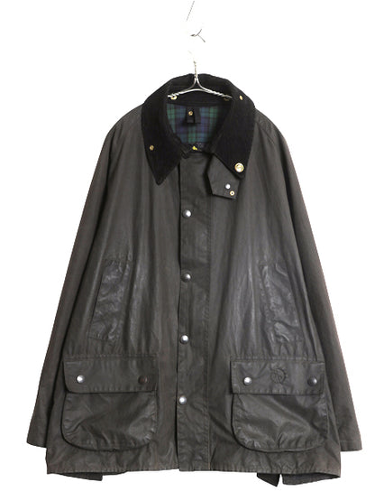 00s イギリス製 ★ バブアー ビデイル オイルド ジャケット メンズ XL 古着 オールド ハーフ コート アウトドア 3ワラント ハンティング 黒