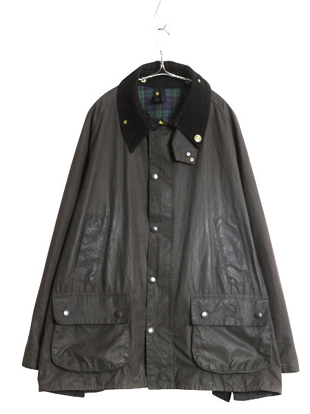 00s イギリス製 ★ バブアー ビデイル オイルド ジャケット メンズ XL 古着 オールド ハーフ コート アウトドア 3ワラント ハンティング 黒