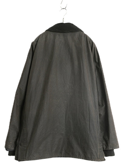 00s イギリス製 ★ バブアー ビデイル オイルド ジャケット メンズ XL 古着 オールド ハーフ コート アウトドア 3ワラント ハンティング 黒