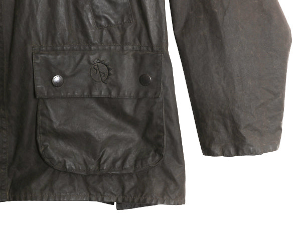 00s イギリス製 ★ バブアー ビデイル オイルド ジャケット メンズ XL 古着 オールド ハーフ コート アウトドア 3ワラント ハンティング 黒