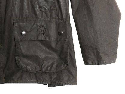 00s イギリス製 ★ バブアー ビデイル オイルド ジャケット メンズ XL 古着 オールド ハーフ コート アウトドア 3ワラント ハンティング 黒