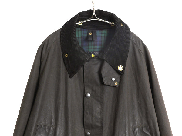 00s イギリス製 ★ バブアー ビデイル オイルド ジャケット メンズ XL 古着 オールド ハーフ コート アウトドア 3ワラント ハンティング 黒