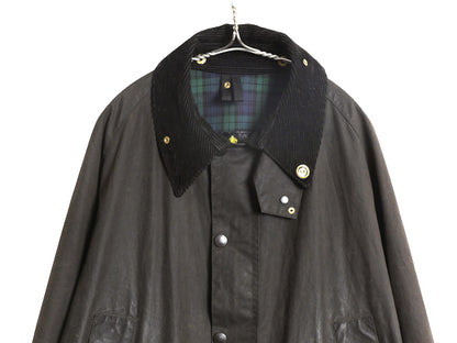 00s イギリス製 ★ バブアー ビデイル オイルド ジャケット メンズ XL 古着 オールド ハーフ コート アウトドア 3ワラント ハンティング 黒