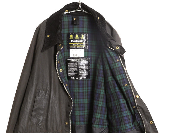 00s イギリス製 ★ バブアー ビデイル オイルド ジャケット メンズ XL 古着 オールド ハーフ コート アウトドア 3ワラント ハンティング 黒