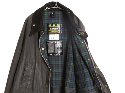 00s イギリス製 ★ バブアー ビデイル オイルド ジャケット メンズ XL 古着 オールド ハーフ コート アウトドア 3ワラント ハンティング 黒