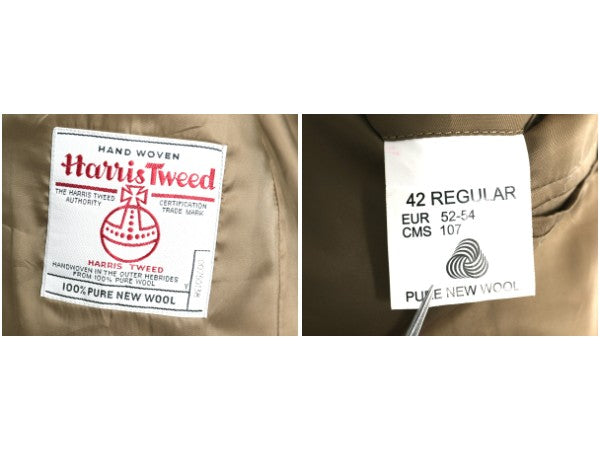 90s ハリスツイード テーラード ジャケット メンズ XL 程/ 古着 オールド ウール ツイード ブレザー マルチカラー チェック 大きいサイズ