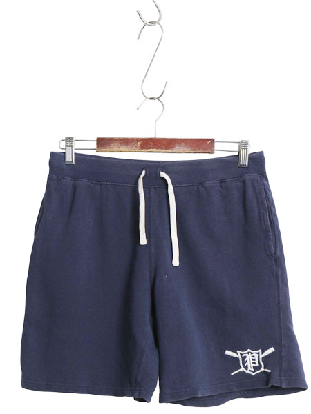 ポロ ラルフローレン スウェット ショートパンツ ボーイズ L メンズ XS 程/ 古着 ショーツ トレーナー 短パン 裏起毛無し ポケット付き 紺